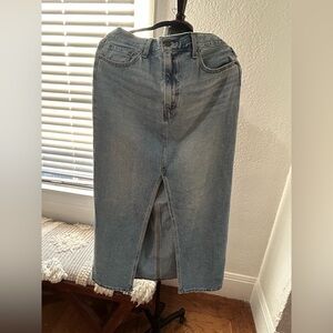Levi's Light Blue Denim Midi Skirt with Front Slit